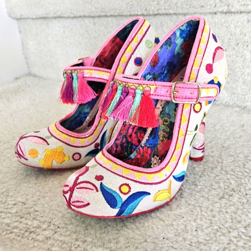 Irregular Choice Pink and Multicolor Heels